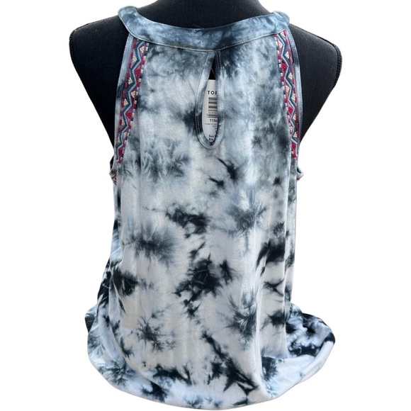 NWT Torrid Halter Sleeveless Tunic HighNeck Embroidered BlackWhite TieDye 12 L 0 - Picture 10 of 16